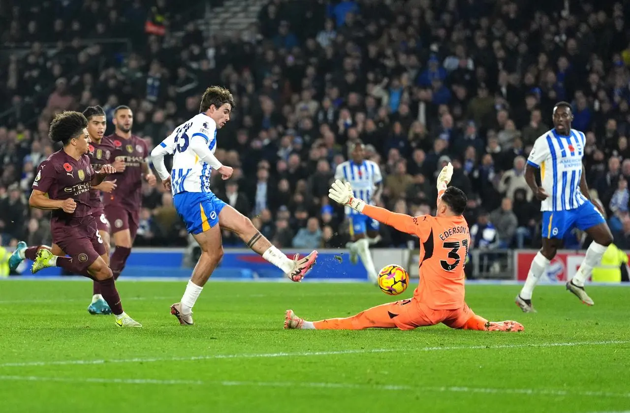 Matt O’Riley scoring for Brighton 