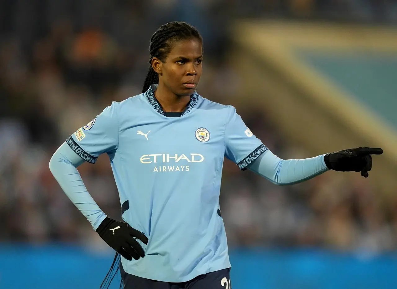 Manchester City’s Bunny Shaw gestures during a match