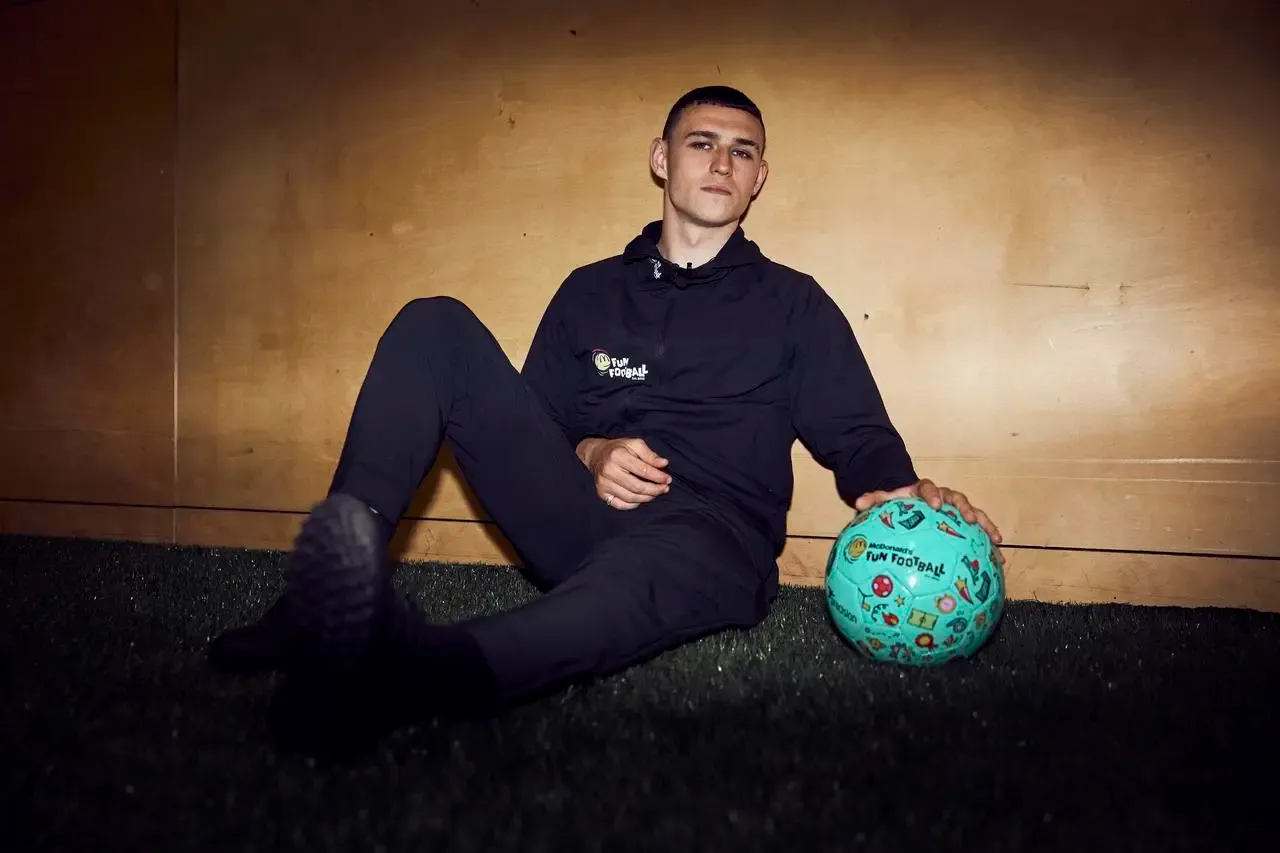 Phil Foden during a McDonald’s Fun Football Session