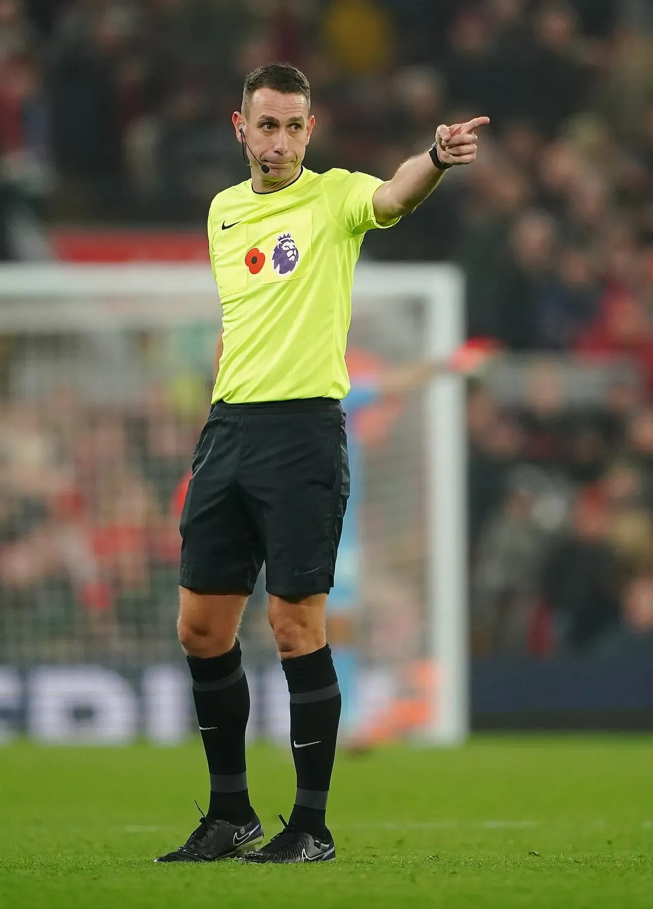 David Coote referees Liverpool's match against Aston Villa in the Premier League