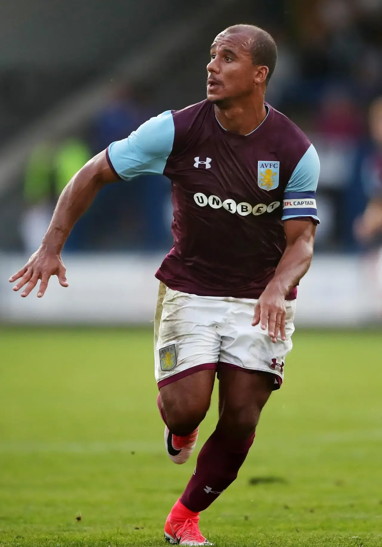 Gabriel Agbonlahor runs during a match for Aston Villa