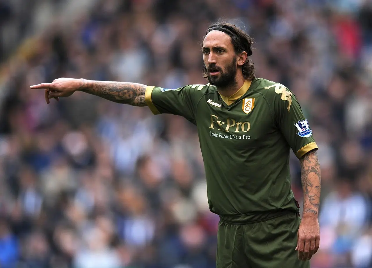 Jonathan Greening in Premier League action for Fulham