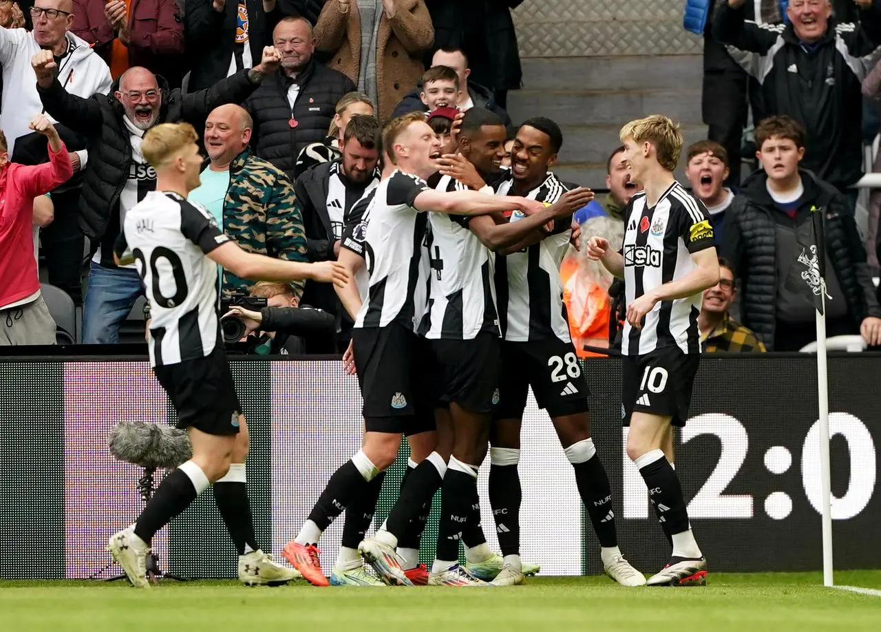 Newcastle's Alexander Isak celebrates scoring the winner against Arsenal