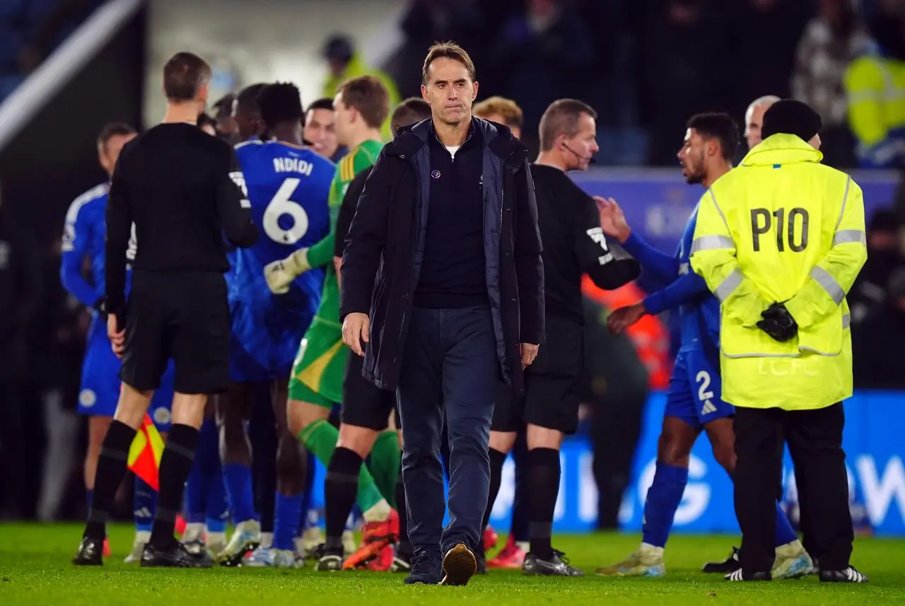 West Ham manager Julen Lopetegui after the final whistle at Leicester