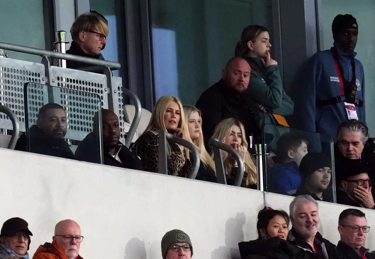 Claudia Schiffer in the stands