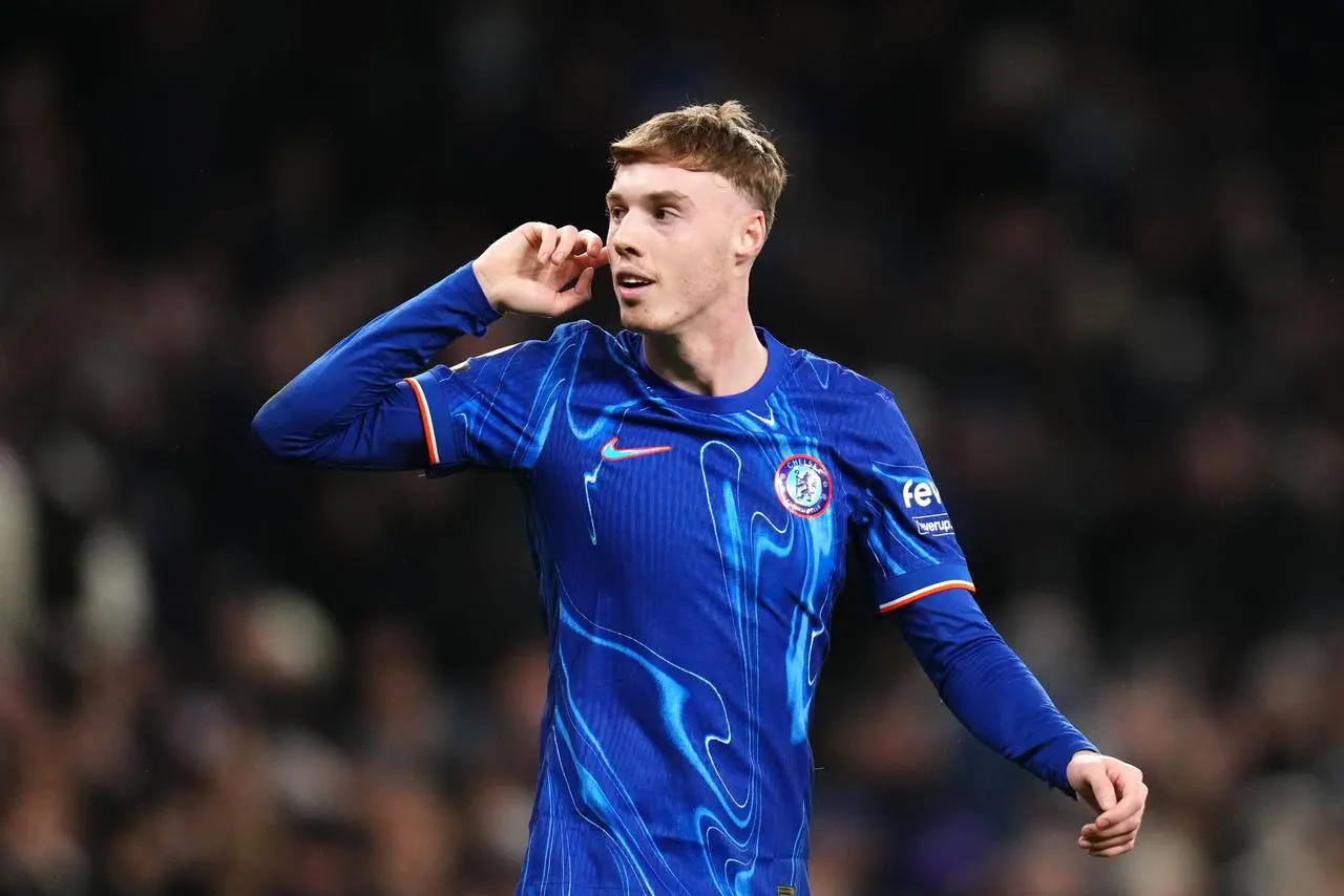 Cole Palmer celebrates after scoring for Chelsea