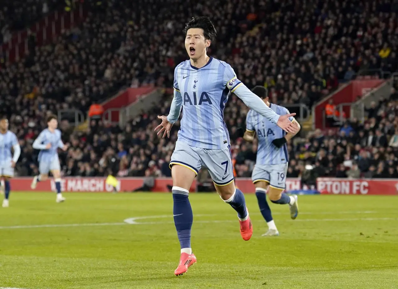 Tottenham's Son Heung-Min celebrates scoring their second goal