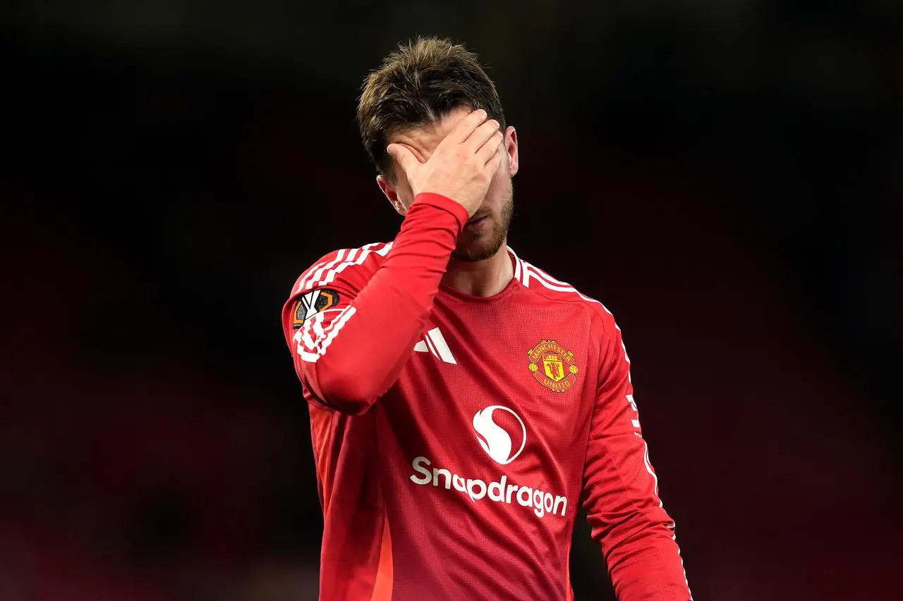 Mason Mount holds his hand to his head in frustration