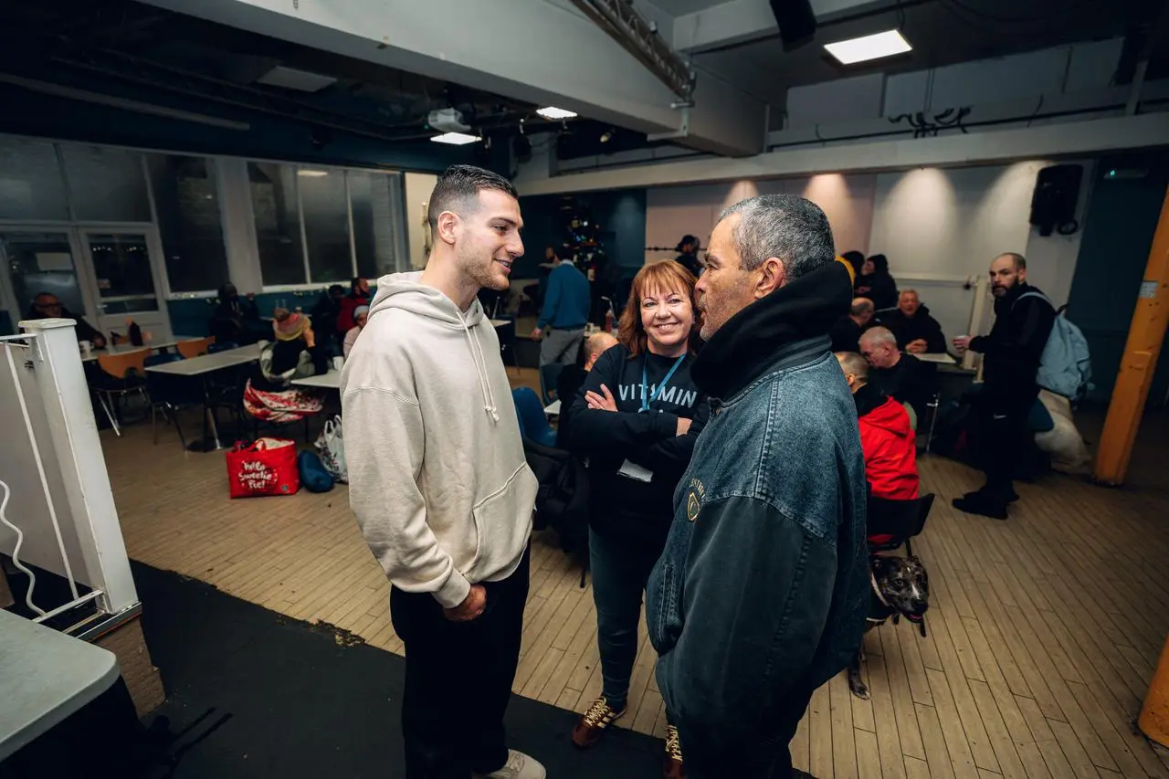 Diogo Dalot during his visit to Lifeshare