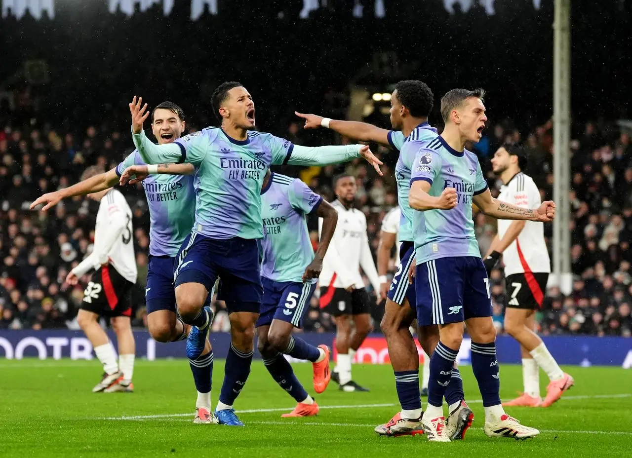 William Saliba celebrating 