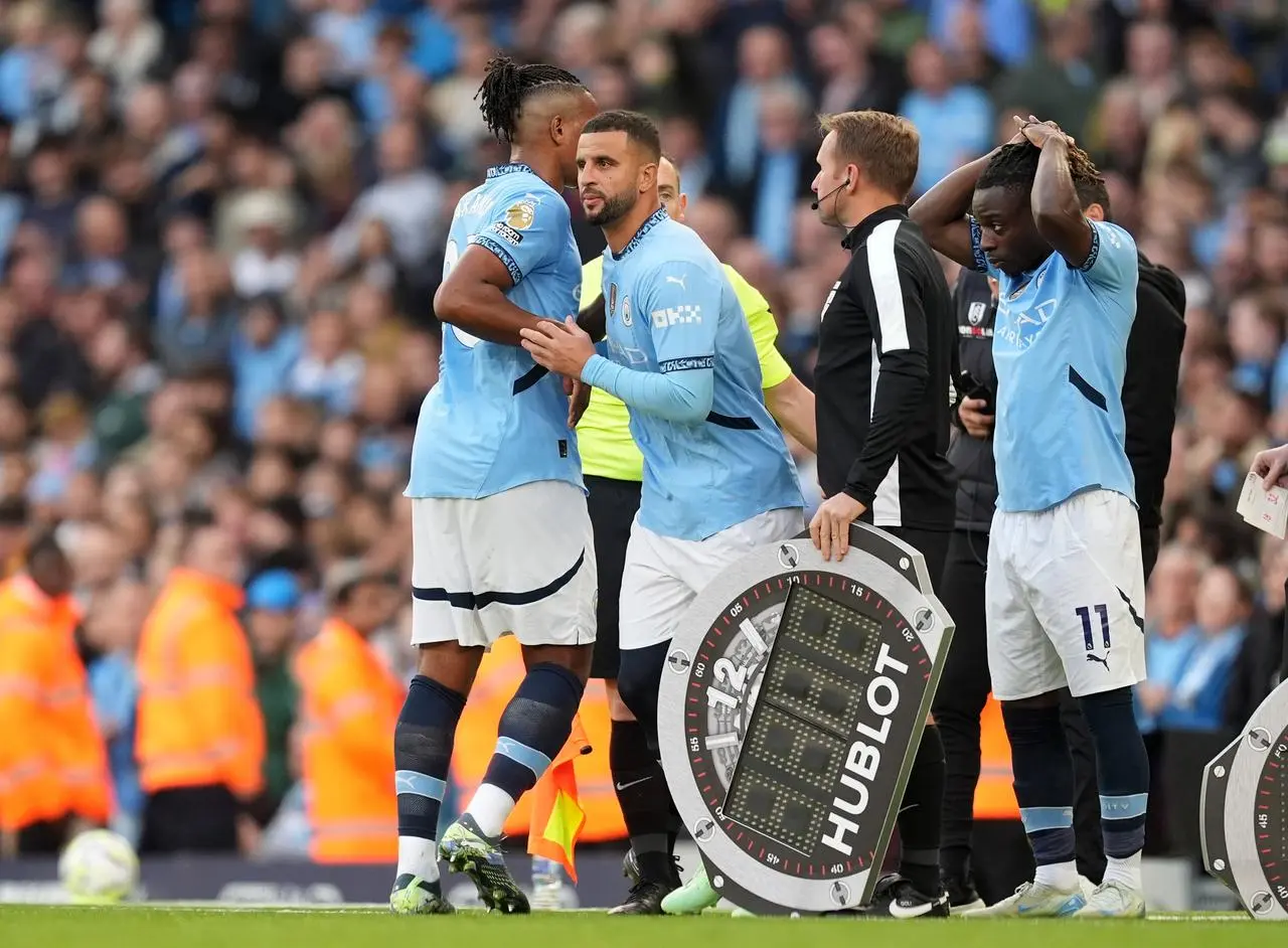 Manuel Akanji is replaced by Kyle Walker 