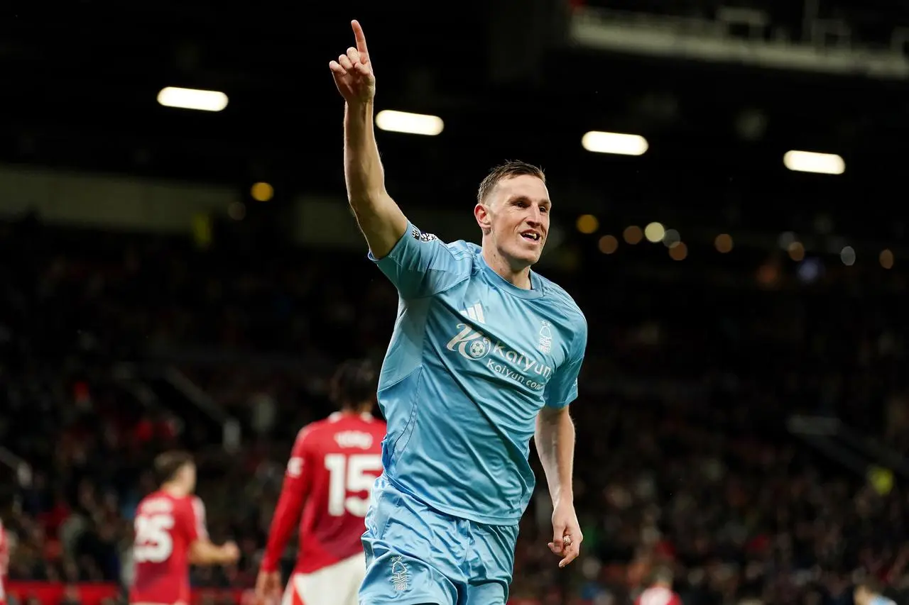 Nottingham Forest’s Chris Wood celebrates scoring their side’s third goal