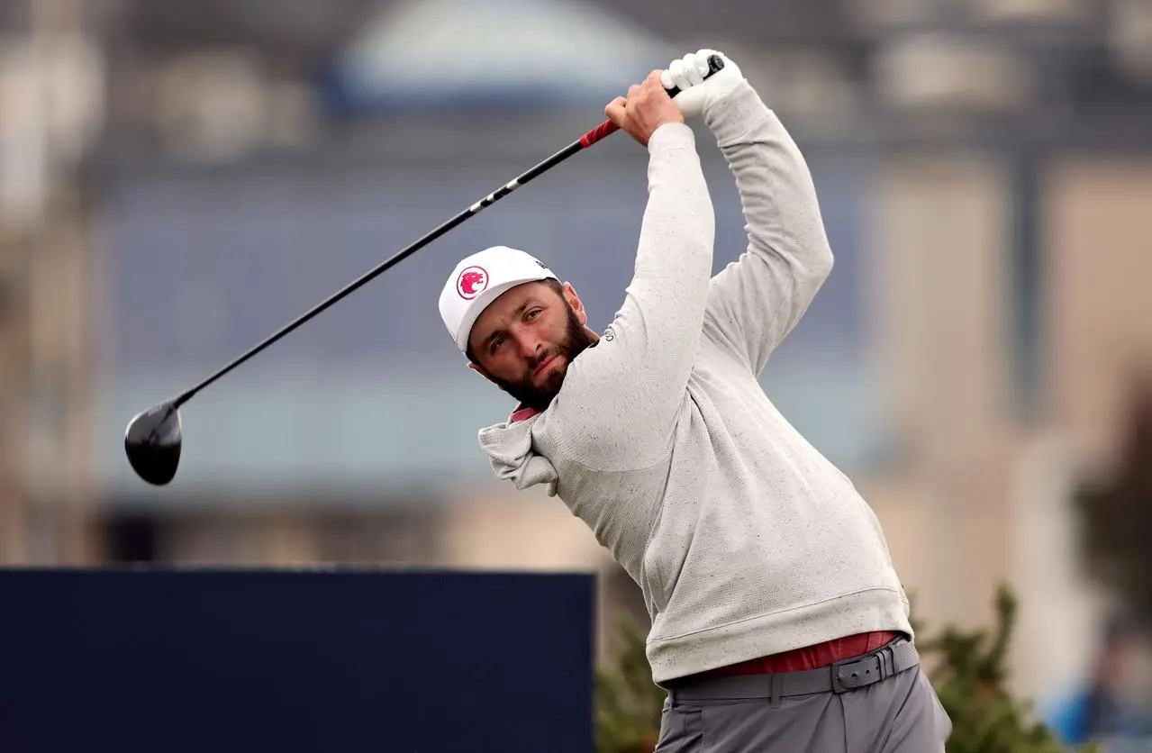 Jon Rahm hits a drive at the Alfred Dunhill Links Championship 