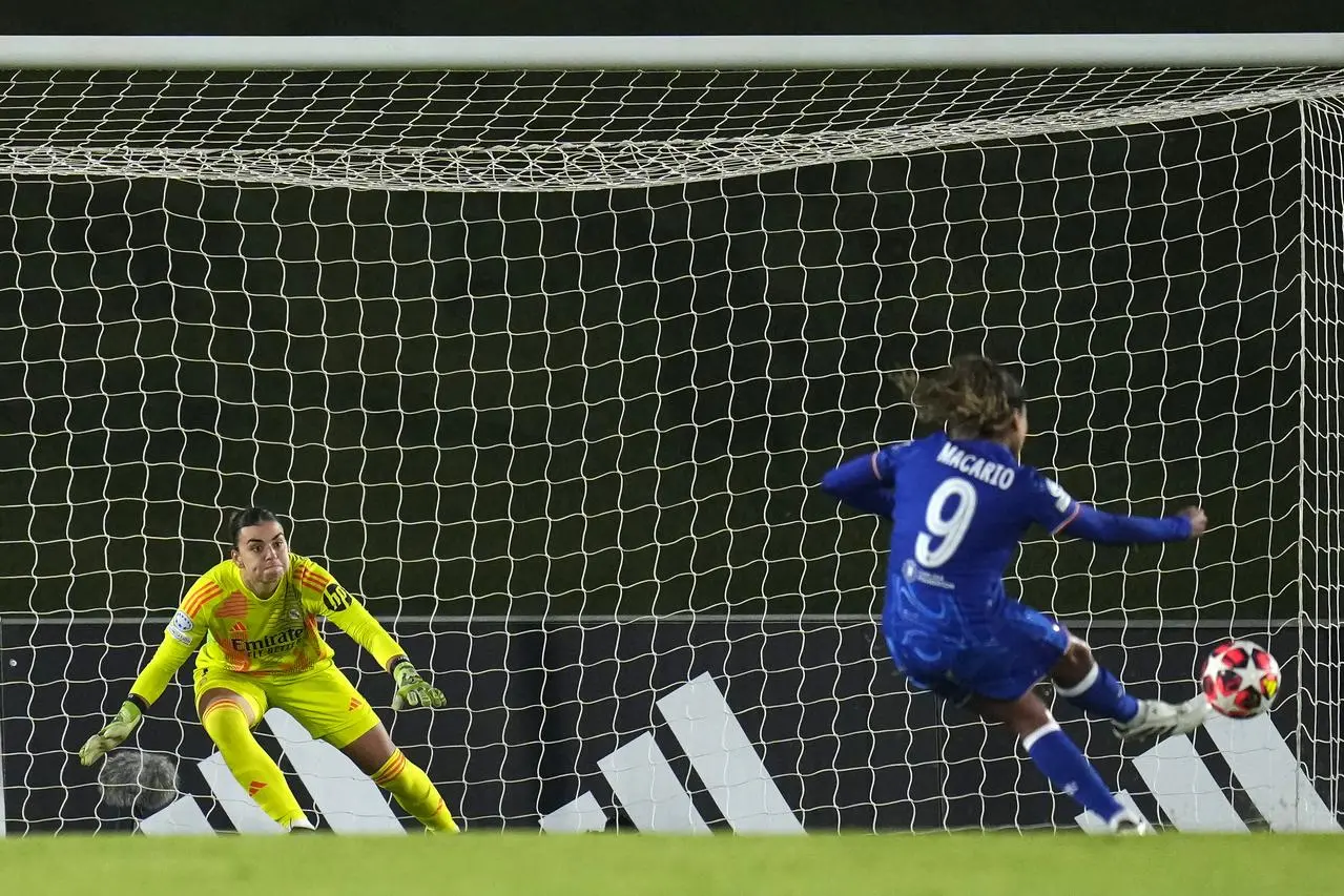 Catarina Macario scores a penalty