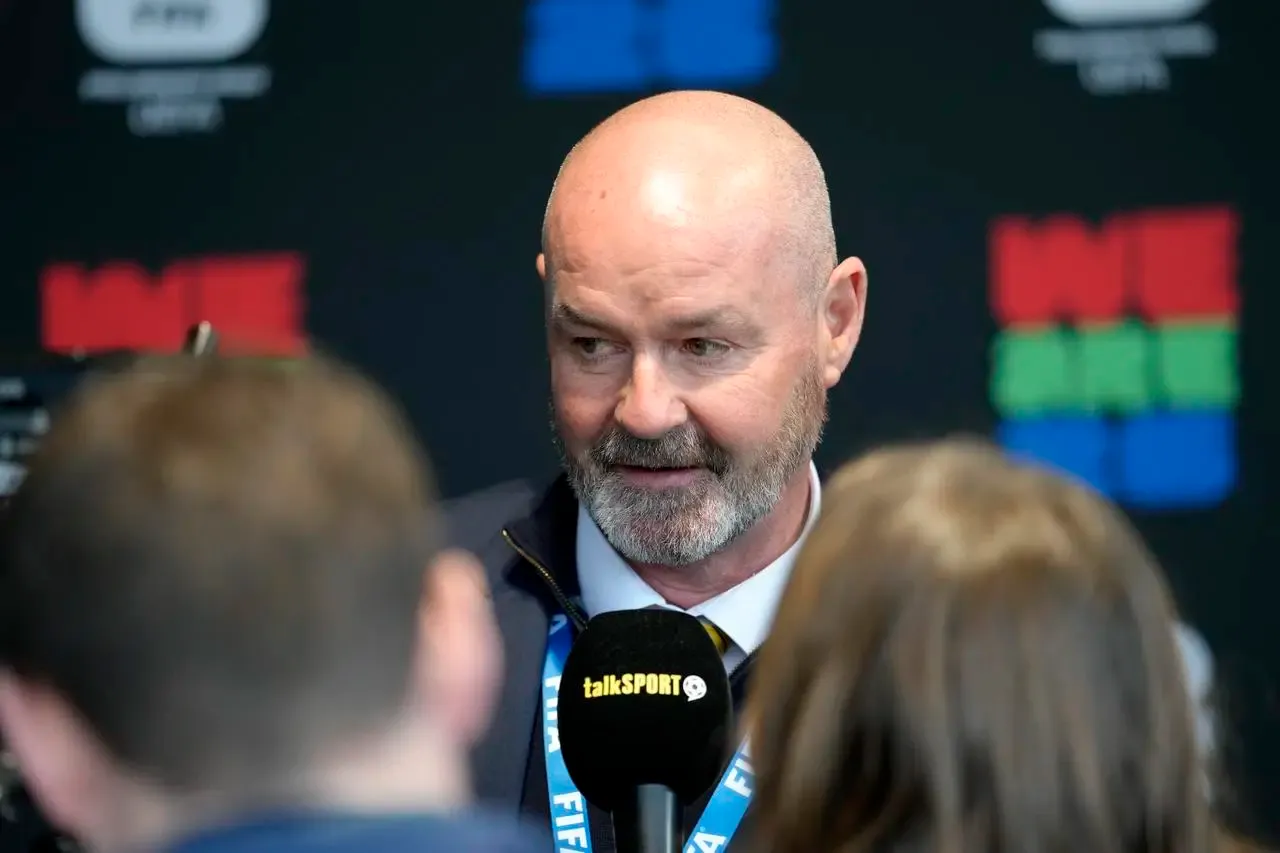 Scotland head coach Steve Clarke talks to the media at the 2026 World Cup qualifying draw