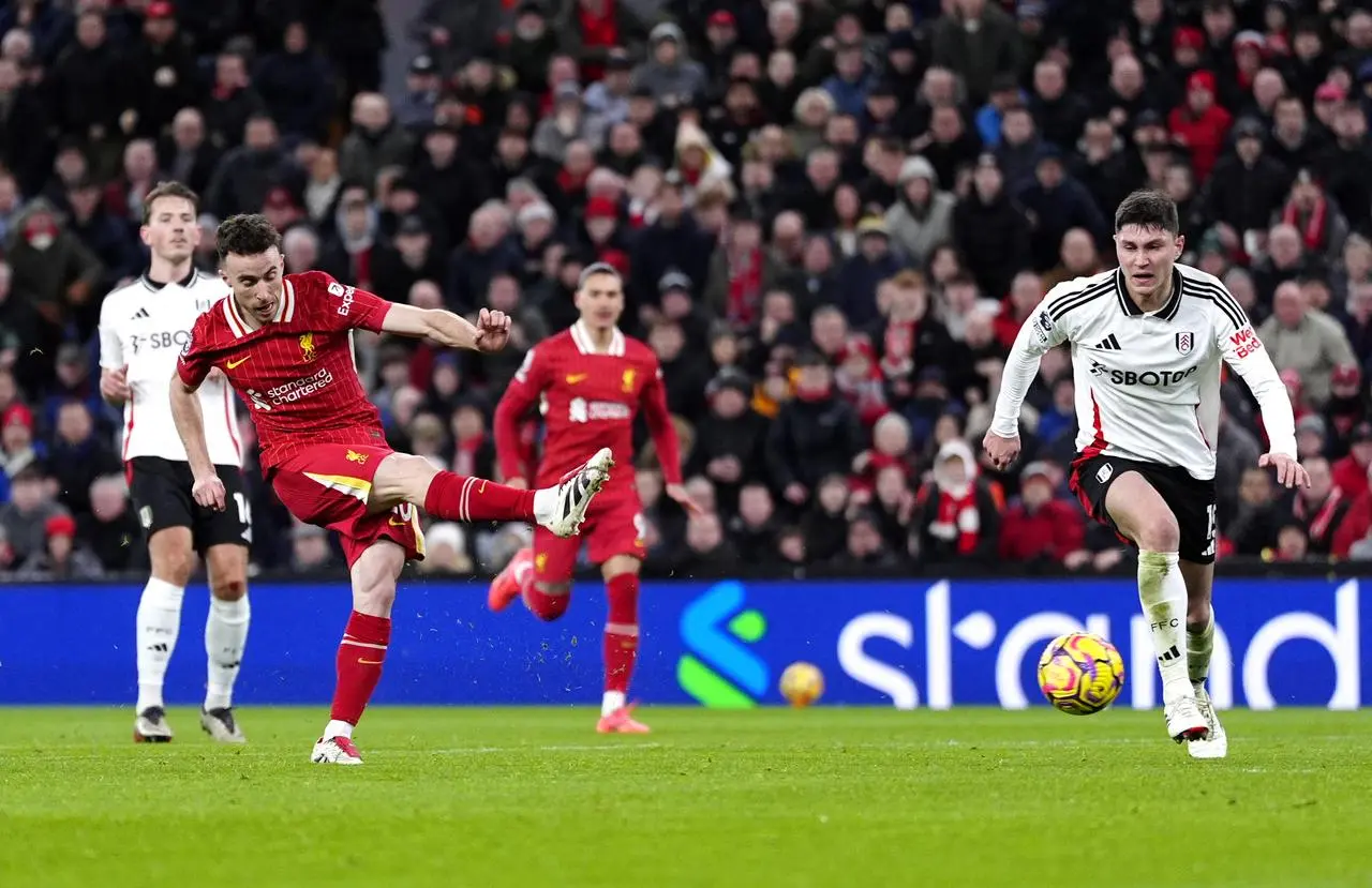 Diogo Jota scores Liverpool's equaliser