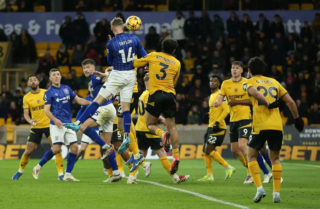 Jack Taylor heading the ball