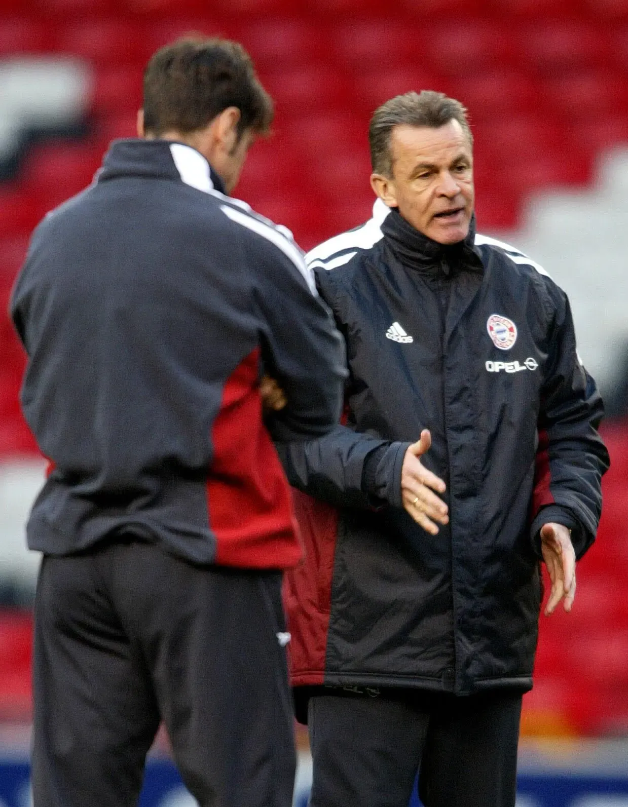 Bayern Munich train at Old Trafford