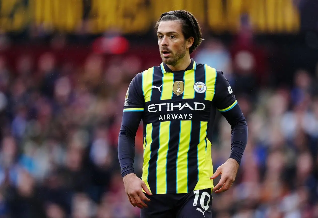 Manchester City’s Jack Grealish in action during a Premier League match at former club Aston Villa Park