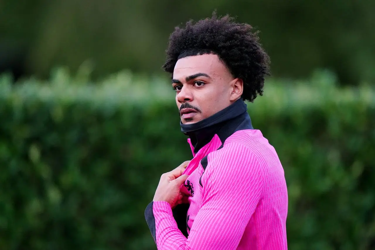 Renato Veiga looks on during a training session