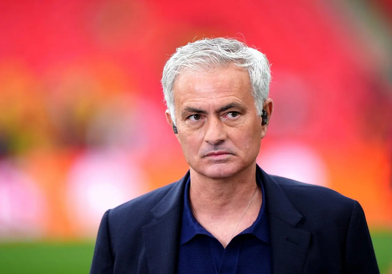 Jose Mourinho pictured during work as a television pundit