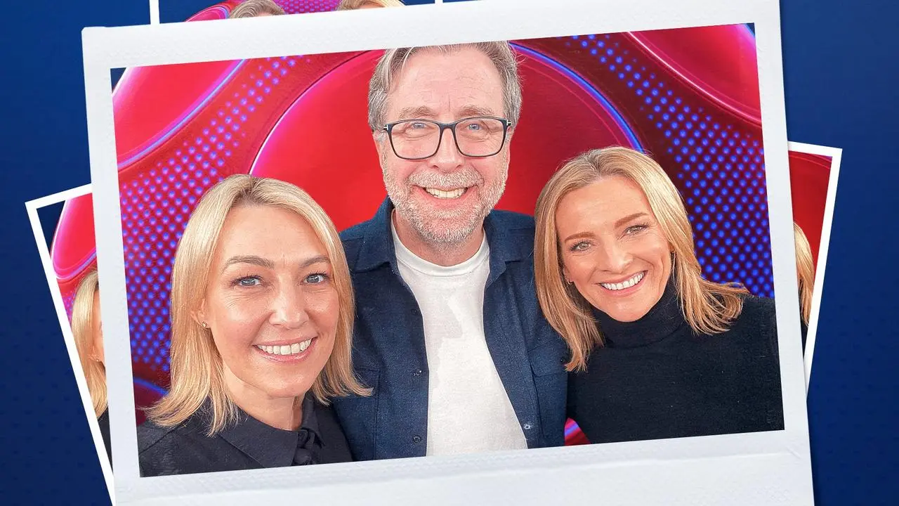 Kelly Cates, Mark Chapman and Gabby Logan