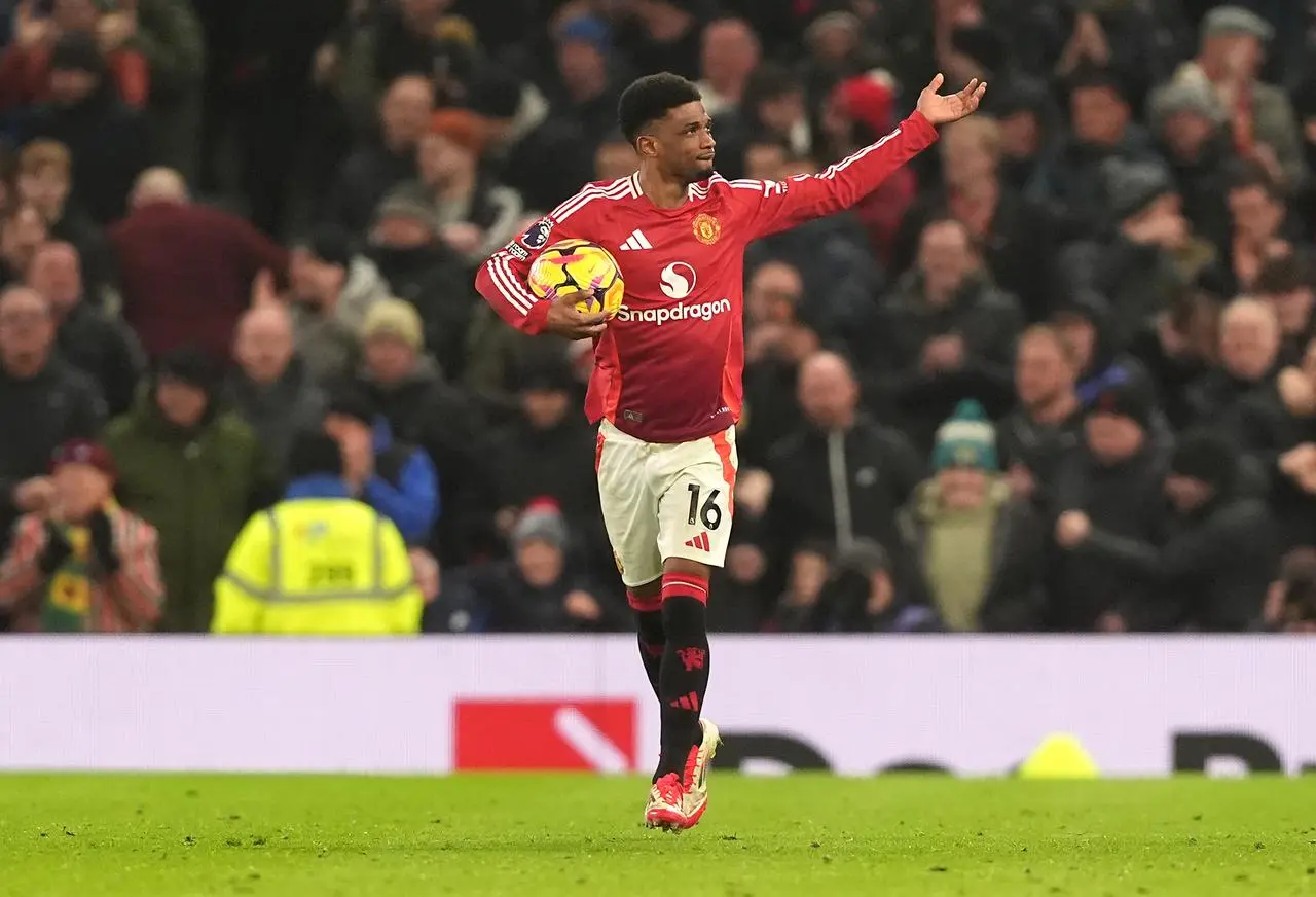 Manchester United’s Amad Diallo celebrates scoring