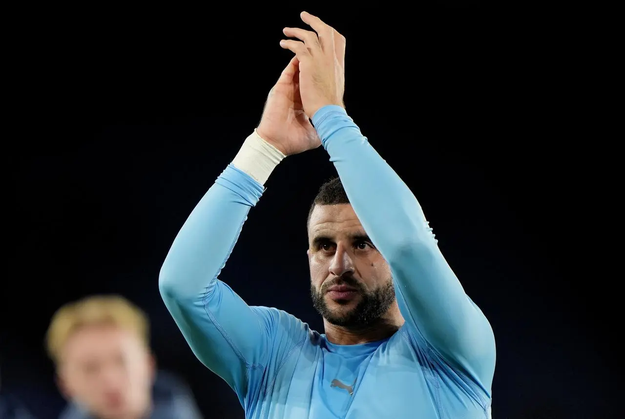 Manchester City’s Kyle Walker claps the supporters