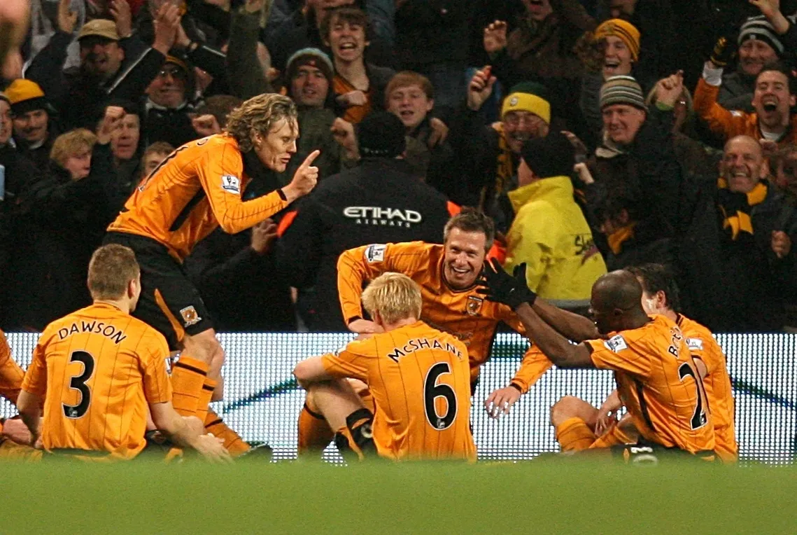 Jimmy Bullard recreated boss Phil Brown's memorable 'half-time team talk' after scoring for Hull against Manchester City