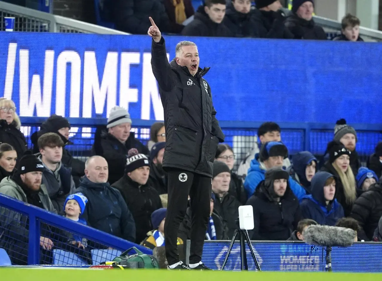 Peterborough manager Darren Ferguson on the touchline at Everton