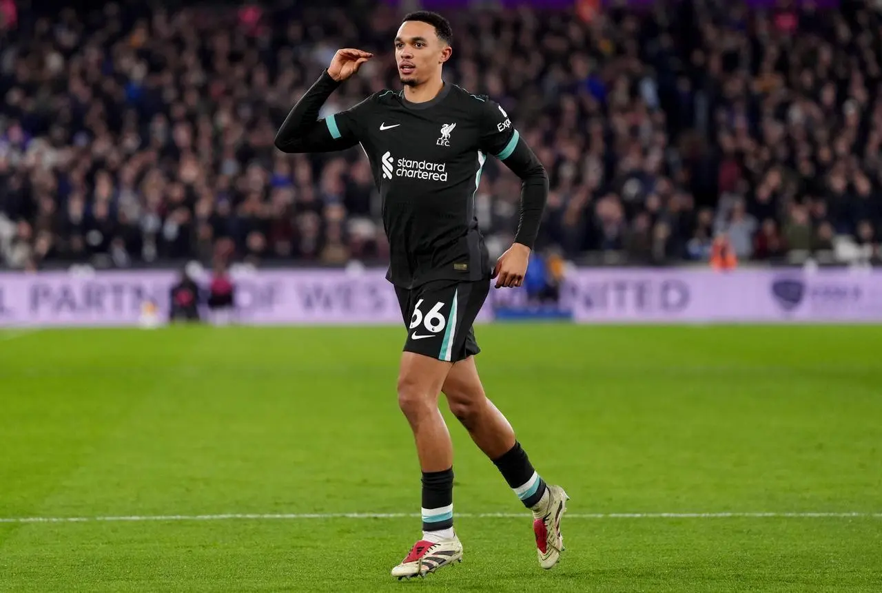 Trent Alexander-Arnold in action for Liverpool (Bradley Collyer/PA)