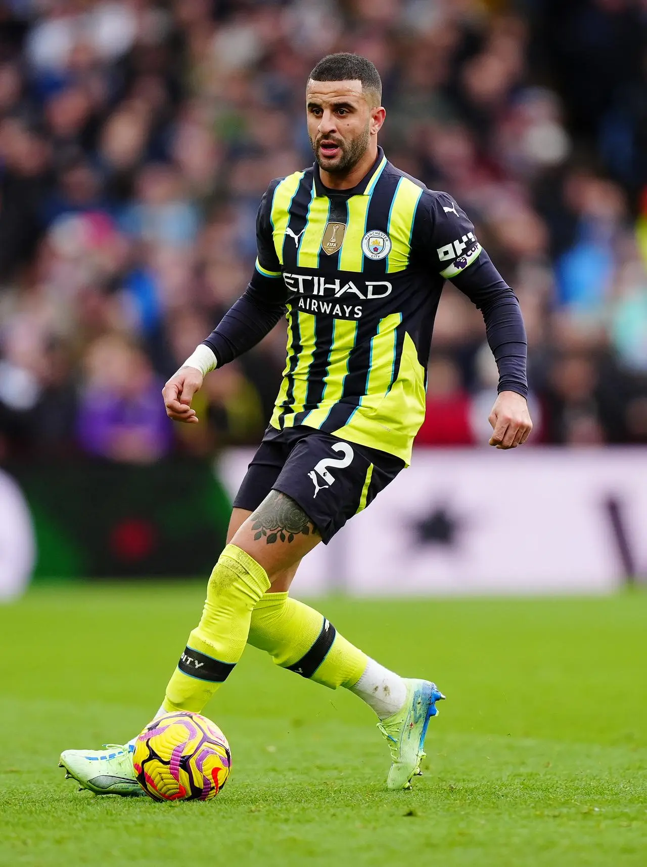 Kyle Walker in action against Aston Villa