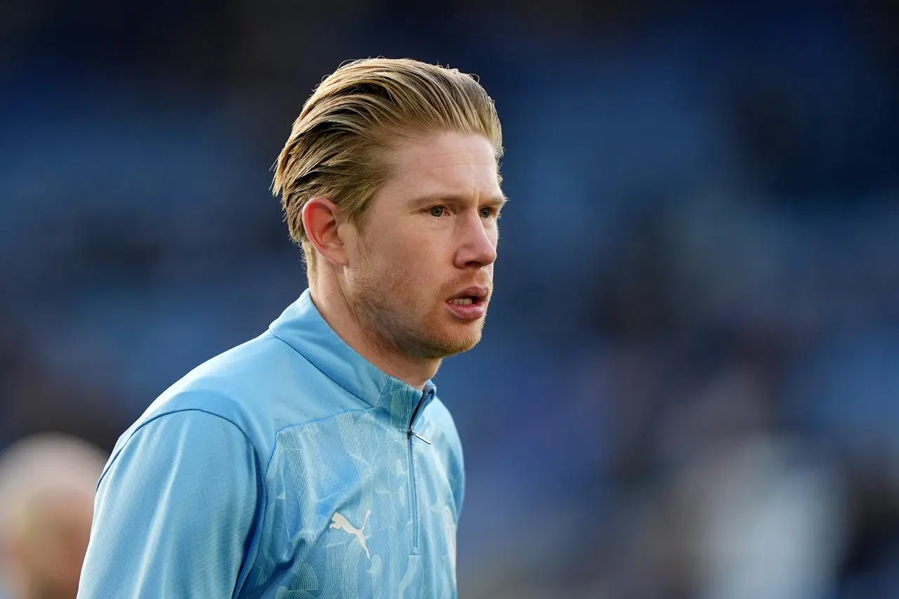 Manchester City’s Kevin De Bruyne warms up ahead of a match