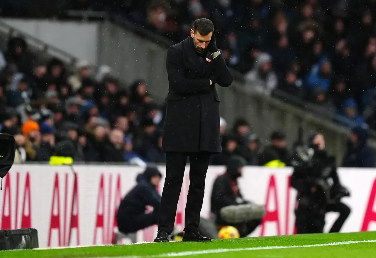 Leicester manager Ruud van Nistelrooy during the a Premier League match at Tottenham