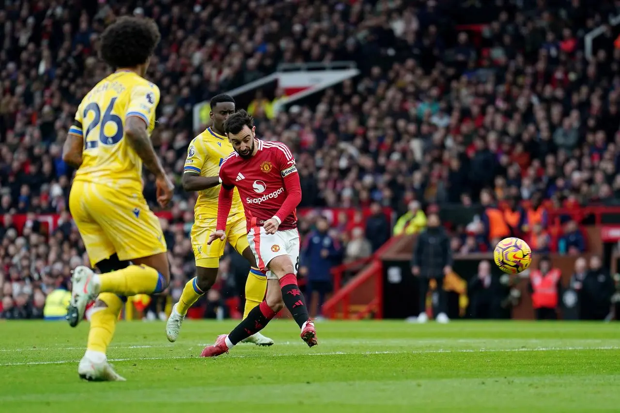 Bruno Fernandes attempts a shot at goal