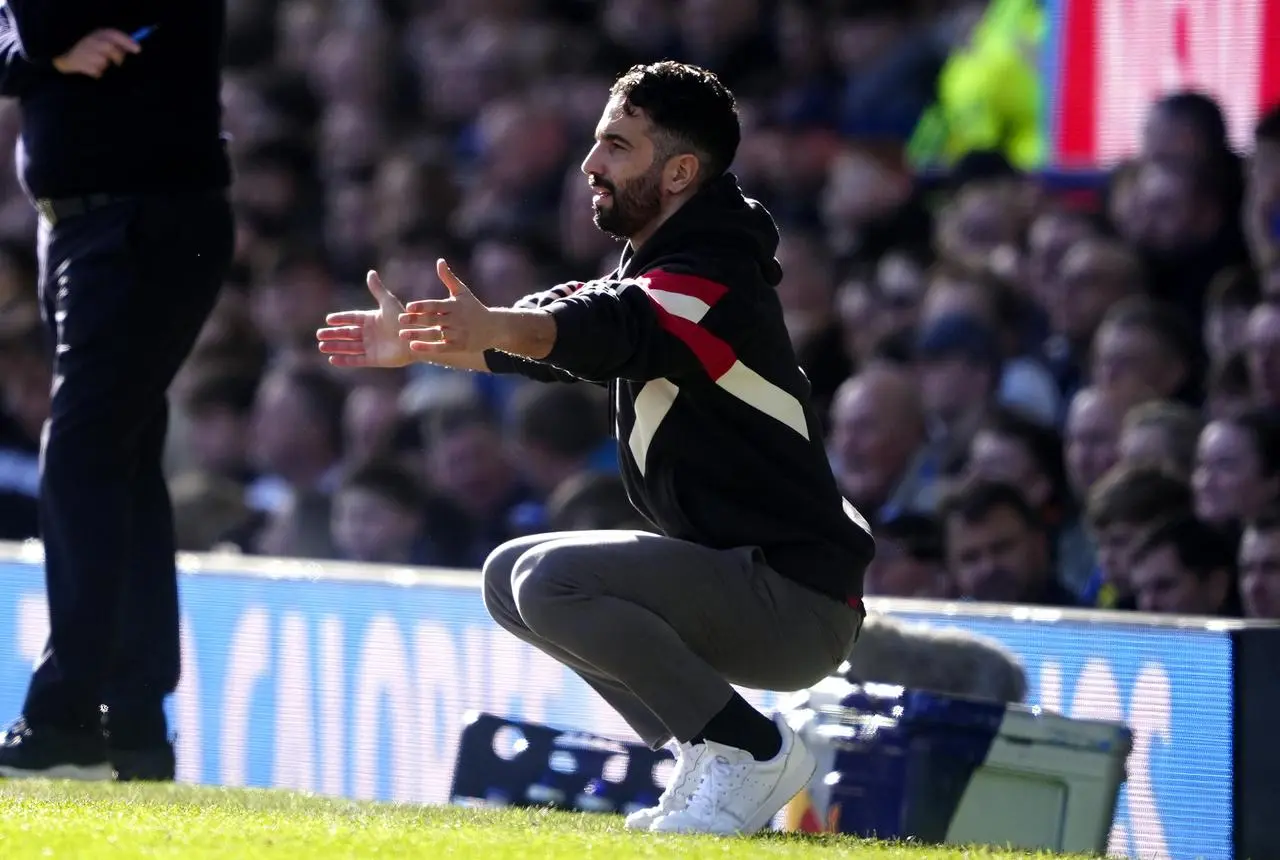 Manchester United manager Ruben Amorim during the 2-2 Premier League draw at Everton