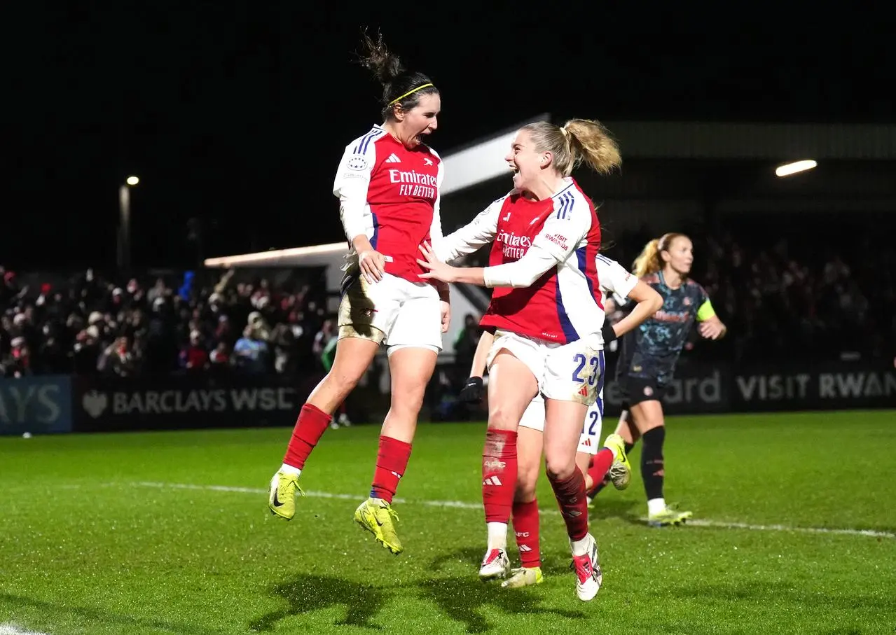 Caldentey celebrating her goal