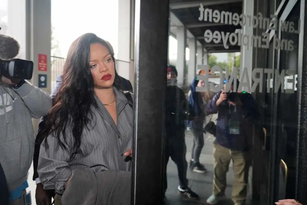 Rihanna arrives at ASAP Rocky's shooting trial