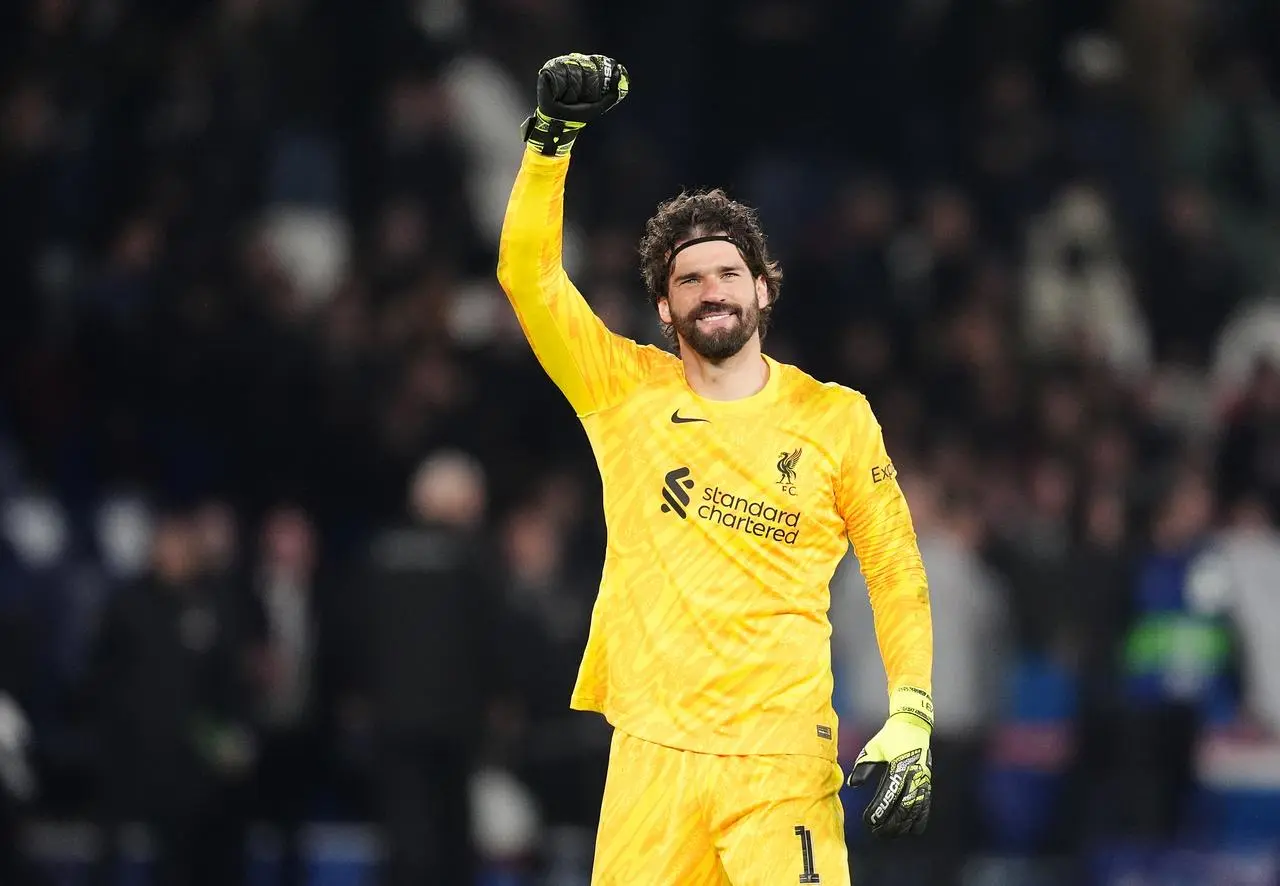 Liverpool goalkeeper Alisson Becker celebrates