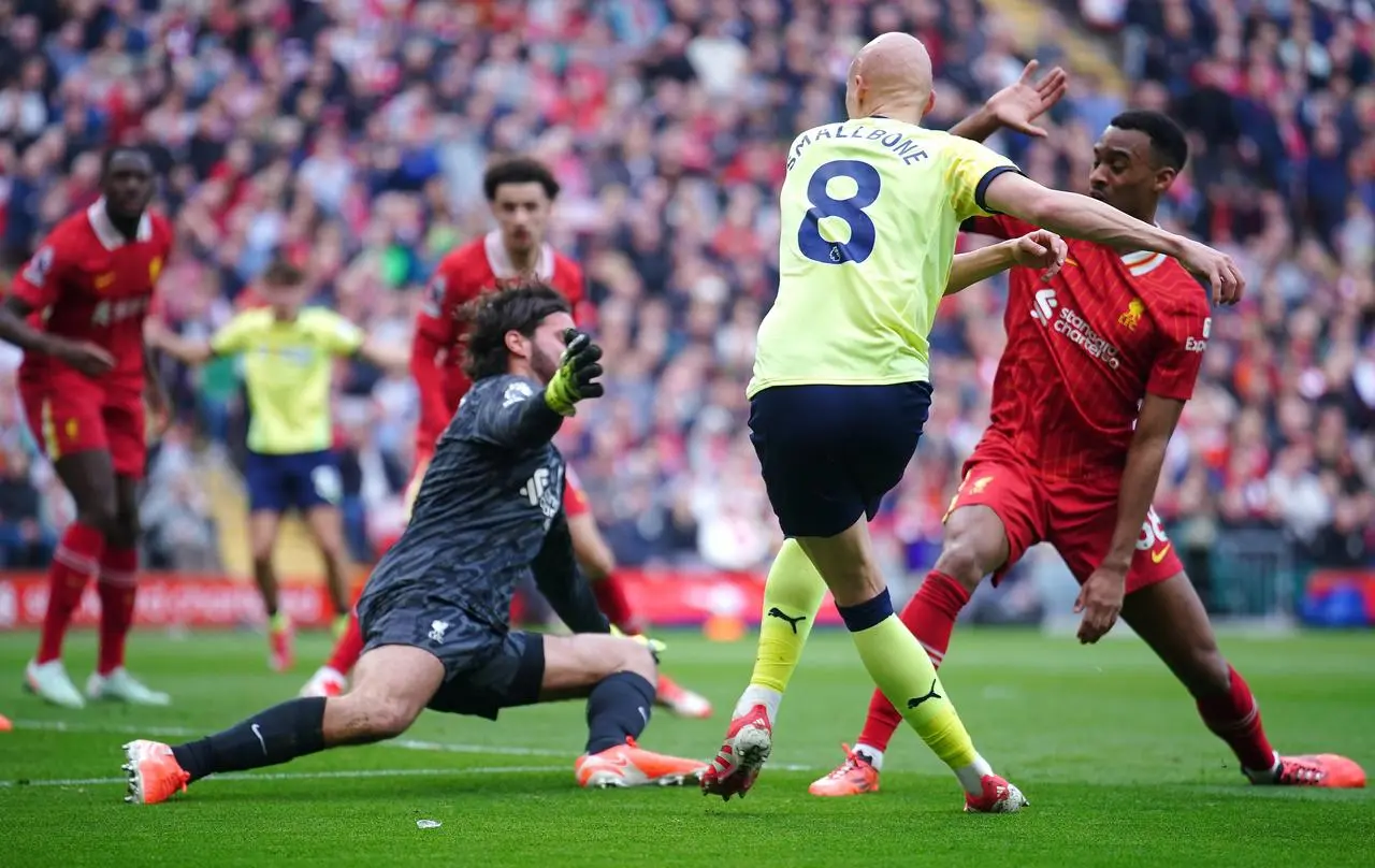 Southampton's Will Smallbone scores at Anfield