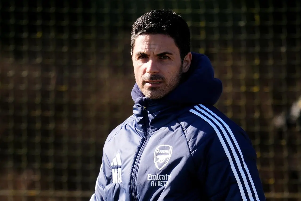 Arsenal manager Mikel Arteta during a training session