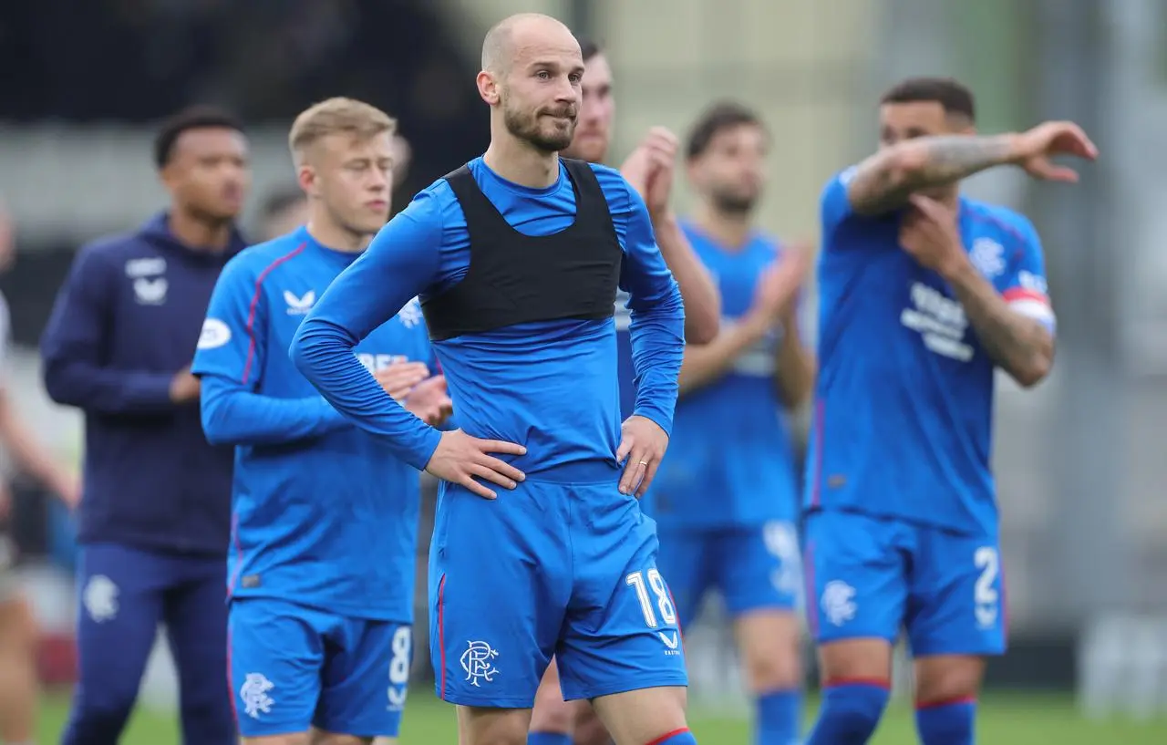 Rangers players looking dejected