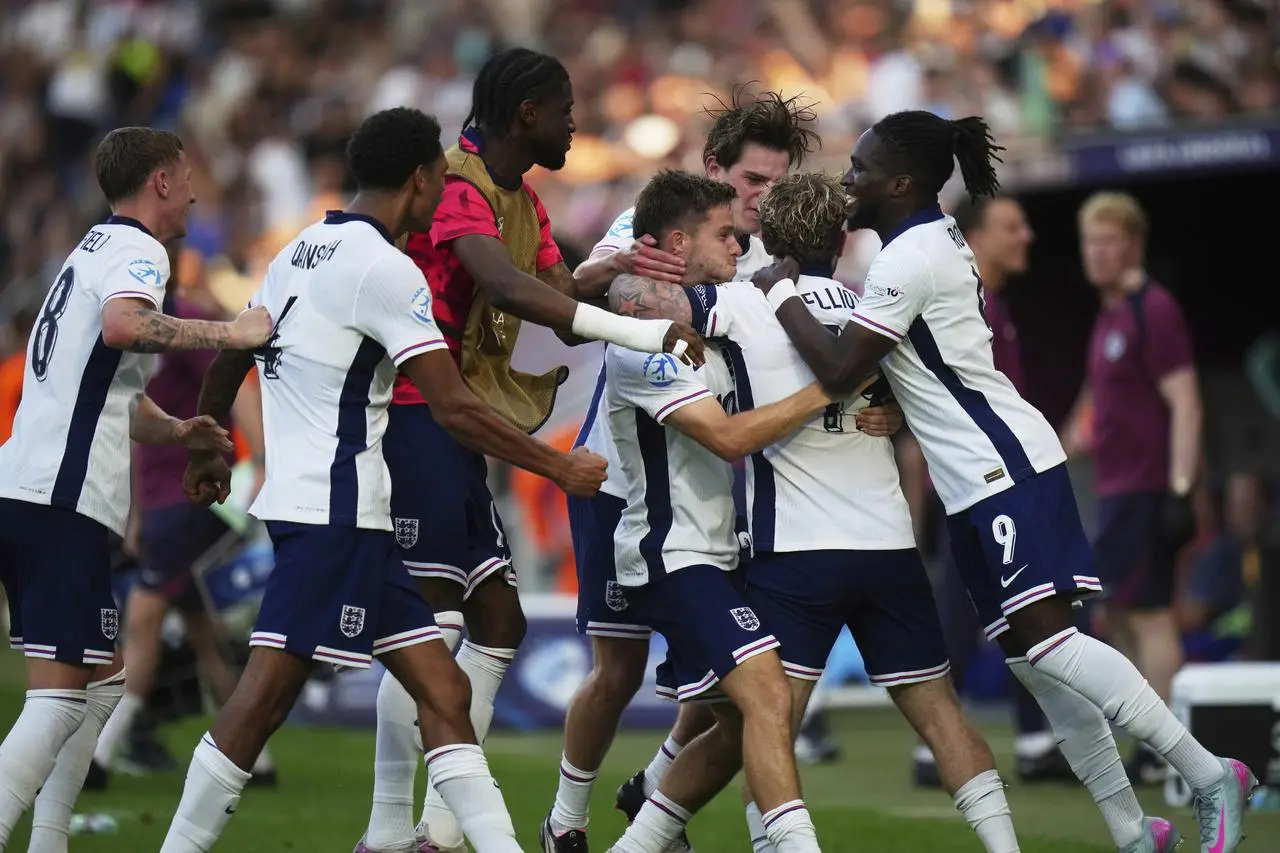 England players celebrate