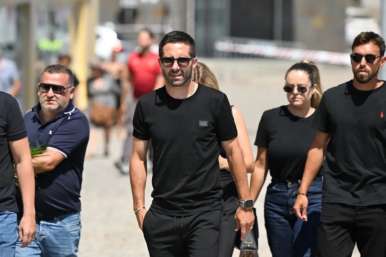 Former Portugal international Joao Moutinho arrives at the wake of Diogo Jota 