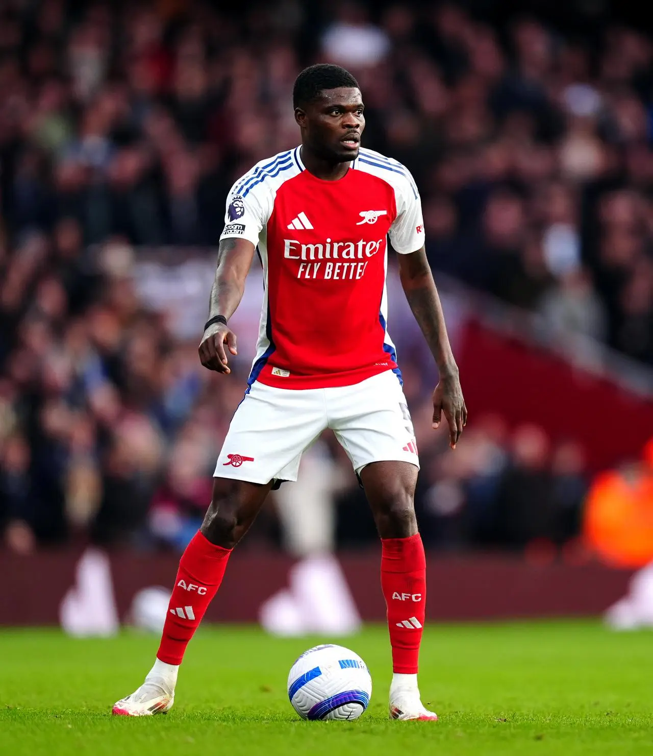 Arsenal’s Thomas Partey during a Premier League match against West Ham