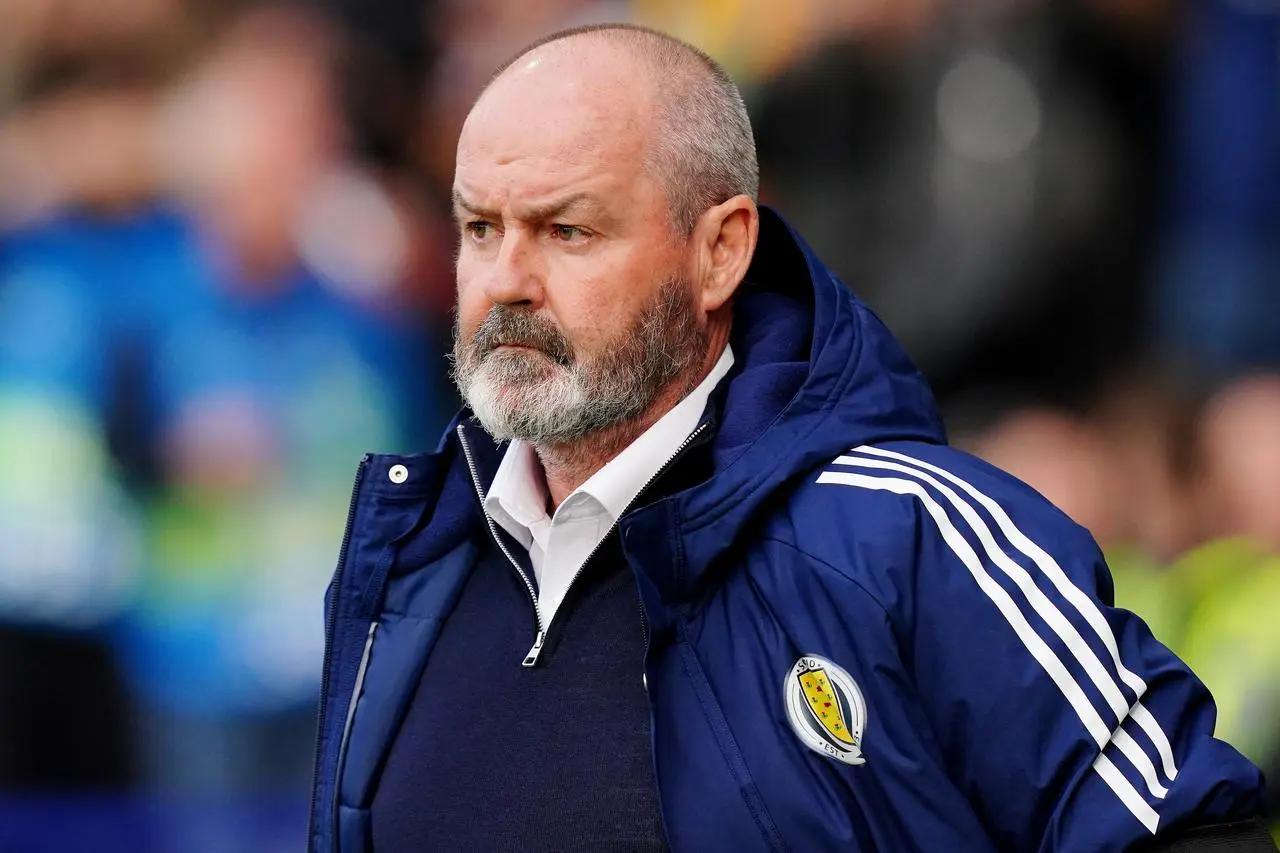 Steve Clarke watches from the technical area