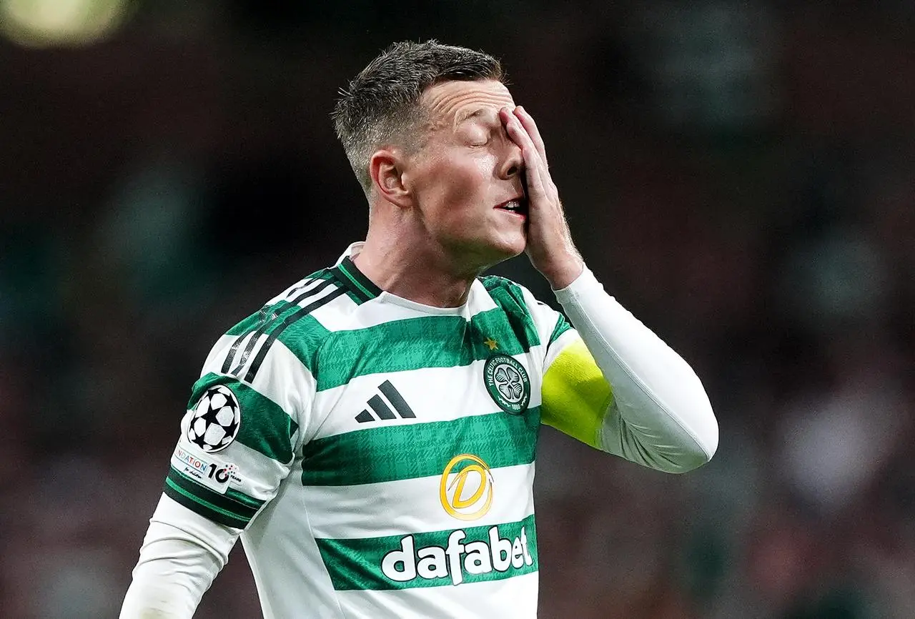 Celtic’s Callum McGregor shows his frustration