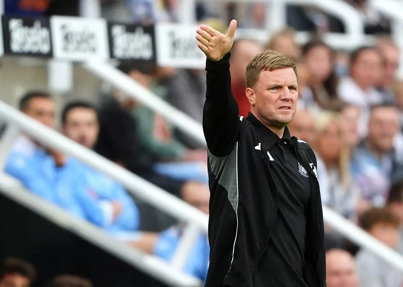 Newcastle head coach Eddie Howe gestures on the touchline during the Sela Cup match against Espanyol