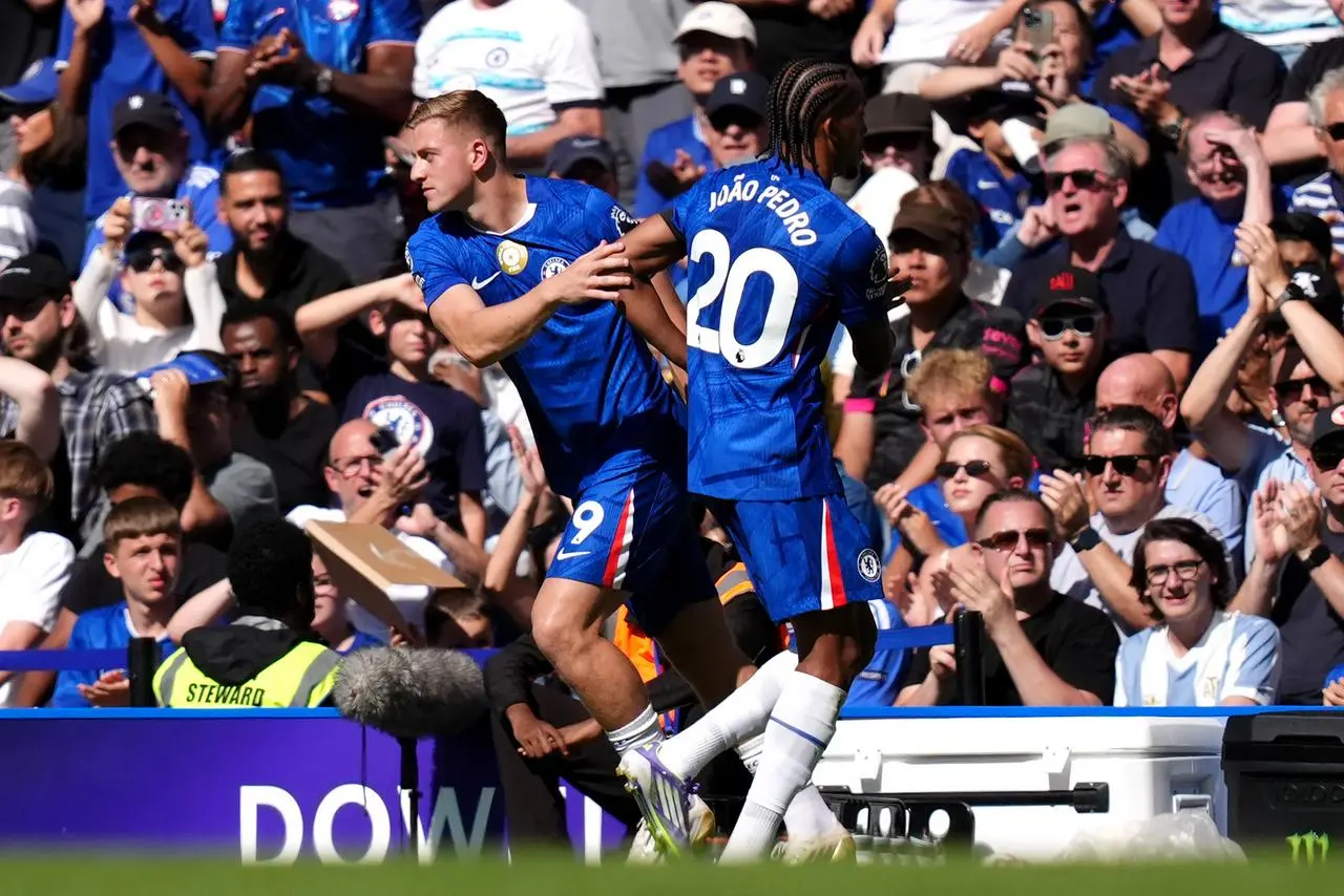 Liam Delap, left, replaces Joao Pedro 