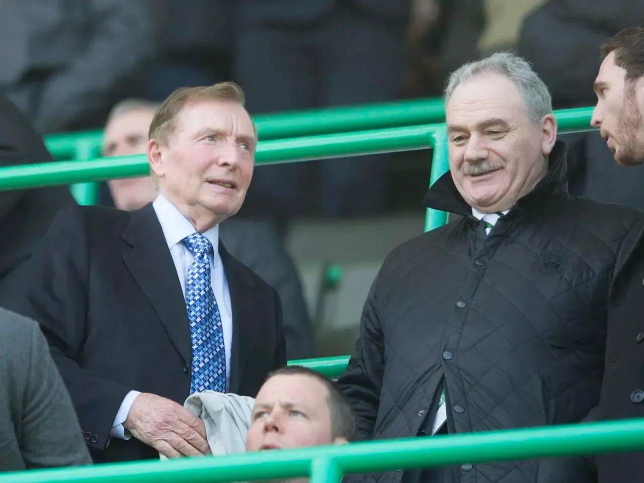 Rod Petrie, right,  with Sir Tom Farmer at Easter Road